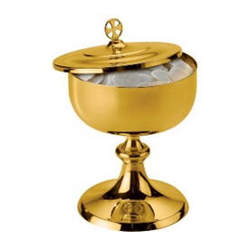 The Ciborium holding all The Hosts that will be given during Holy Mass